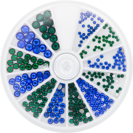 Rhinestone Wheel Sapphire and Emerald 6 sizes 270p