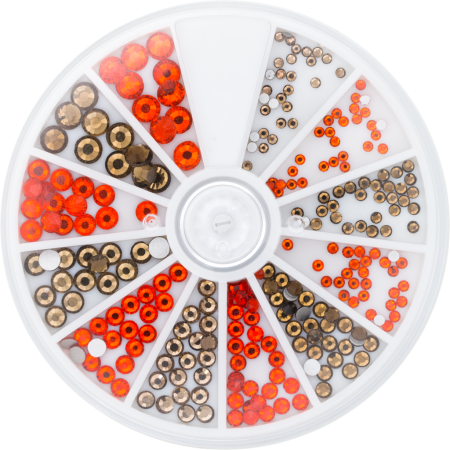 Rhinestone Wheel Topaz and Hyacinth 6 sizes 270pcs